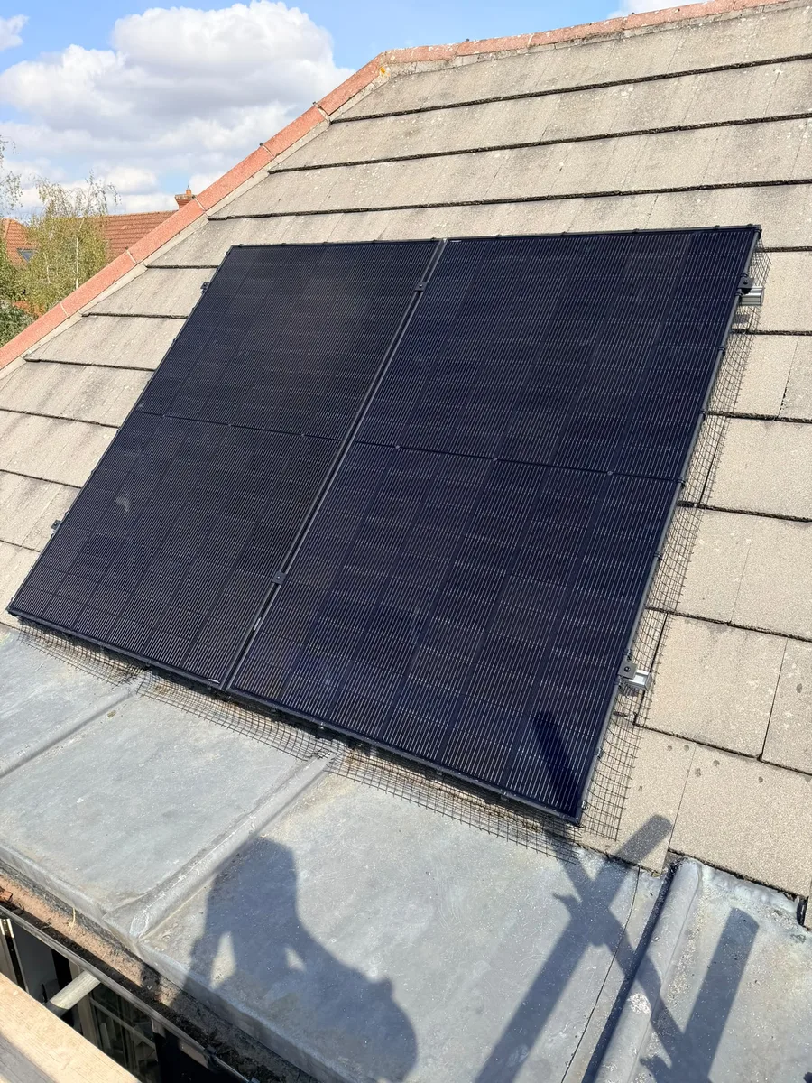 Close-up of solar panels on a roof